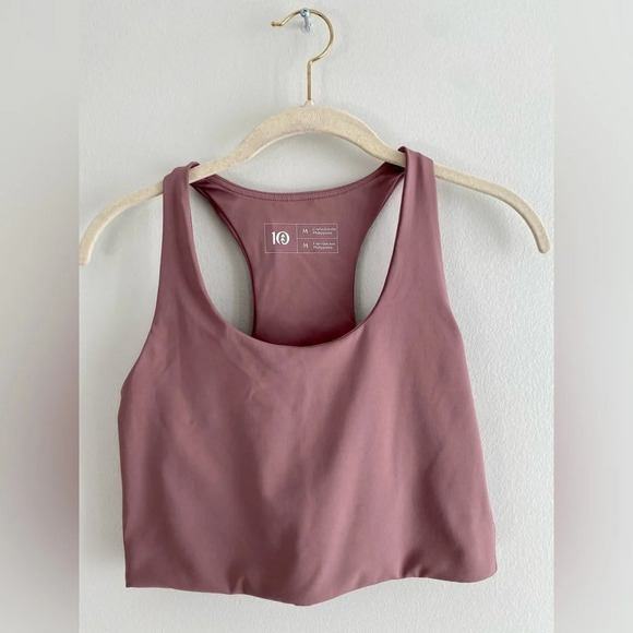 Tentree InMotion Longline Active Recycled Sports Bra Crop Twilight Mauve Size M - Picture 3 of 7